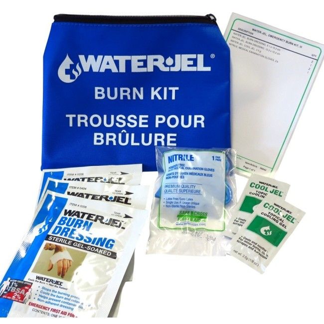 Small burn care first aid kit with Water Jel cooling dressings.