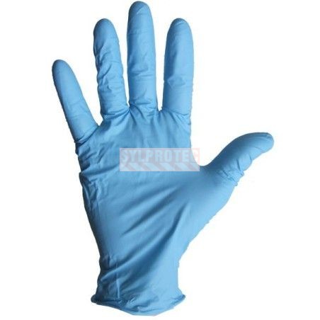 Gant ambidextre en nitrile sans poudre, 3.8 mils d’épaisseur approuvé par l'ACIA et l'AAC. Taille: petit (7) à XL (10)