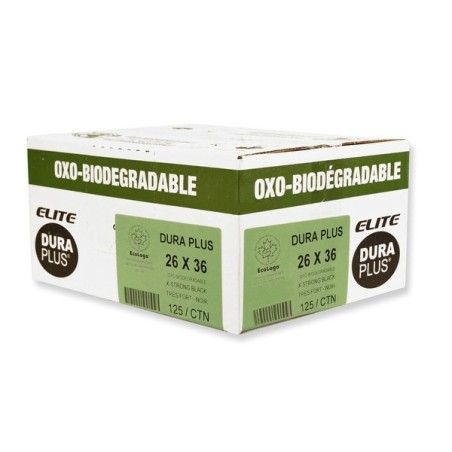 Extra tough garbage bag, 26 X 36 in, black, 100/box, one by one individually folded.