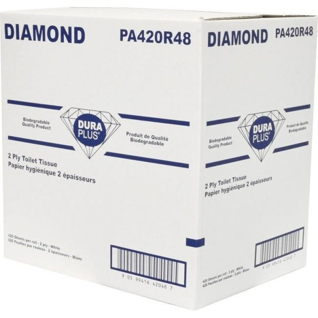 Papier de toilette CLASSIC, 2 plis, 420 feuilles, 48 rouleaux par caisse.