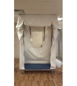 Mobile containment cub kit for asbestos removal and decontamination.