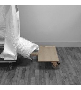 Wheeled base for negative-pressure air-purifying system.