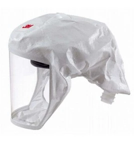 3M white S-series headcover for respiratory protection systems in health, food and pharmaceutical sectors. Medium/large size.