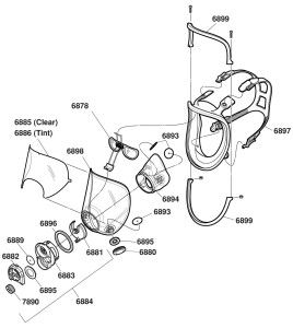 Masque complet de série 6000DIN de 3M pour systèmes de protection respiratoire à épuration d’air et à adduction d'air. Petit.