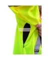 High-visibility coat for roadwork flaggers, compliant with new Transports Québec regulation. Size large (L).