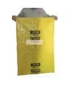 Statutory bilingual yellow bag for asbestos waste. Allows safe transportation of hazardous waste to landfills. 3 mils, 33"x50"