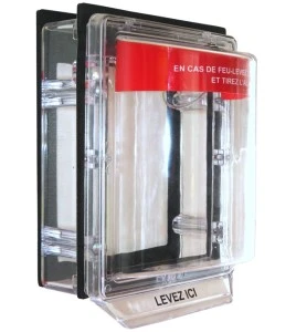 Water-resistant cover for manual fire alarm pull station