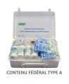 Type A federal first aid kit in plastic case (2 to 5 workers).