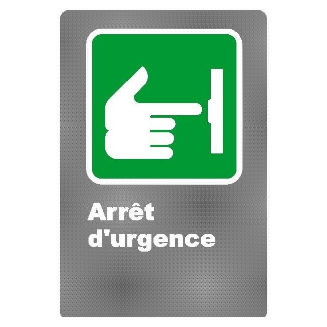 Affiche CSA «Arrêt d’urgence» en français, formats & matériaux divers, d’autres langues & éléments optionnels