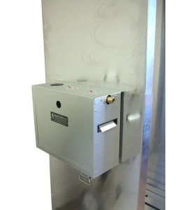 Douche portative en aluminium pour la décontamination des travailleurs exposés à l’amiante (34 x 30 x 83 pouces).