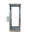 Portable aluminium decontamination shower for asbestos abatement workers (34 x 30 x 83 inches).