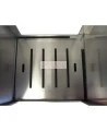 Portable aluminium decontamination shower for asbestos abatement workers (34 x 30 x 83 inches).