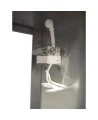 Portable aluminium decontamination shower for asbestos abatement workers (34 x 30 x 83 inches).