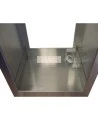 Portable aluminium decontamination shower for asbestos abatement workers (34 x 30 x 83 inches).