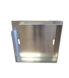 Portable aluminium decontamination shower for asbestos abatement workers (34 x 30 x 83 inches).