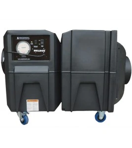Purificateur d’air portable BULLDOG deluxe à 2 vitesses. Débit de 1300 cfm ou 2000 cfm pour désamiantage et décontamination