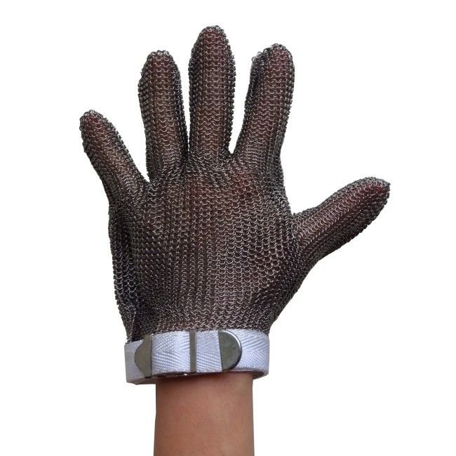 Gant anti-coupure A9 en mailles d’acier inoxydable. Certifié UL. Approuvé par la FDA pour la manipulation des aliments. Gant anti-coupure A9 en mailles d’acier inoxydable. Certifié UL. Approuvé par la FDA pour la manipulation des aliments.