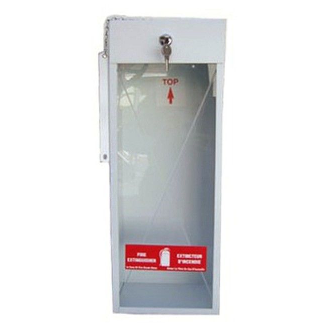 Surface-mounted steel cabinet for 5 lbs powder extinguishers. Surface-mounted steel cabinet for 5 lbs powder extinguishers.