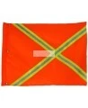Orange nylon traffic flag with yellow and reflective stripes, 18 x 26 in.