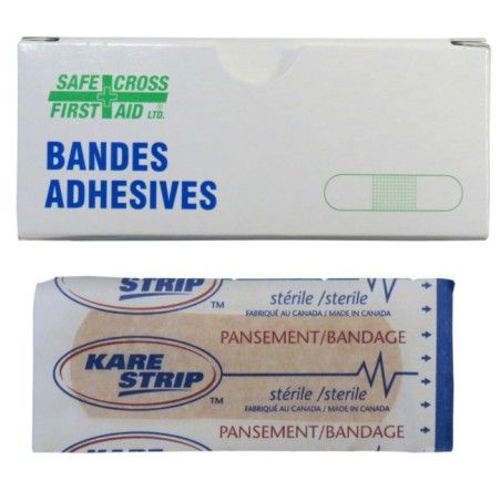 Plastic adhesive bandages, beige, 2 x 7.5 cm (3/4