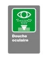 Affiche CSA «Douche oculaire» en français, formats & matériaux divers, d’autres langues & éléments optionnels