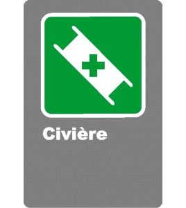 French CSA "Stretcher" sign in various sizes, shapes, materials & languages + optional features