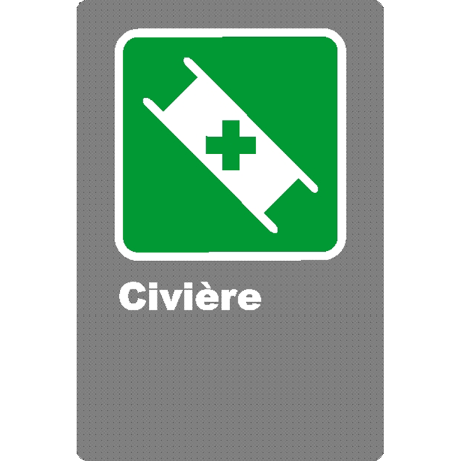 French CSA "Stretcher" sign in various sizes, shapes, materials & languages + optional features
