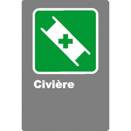 French CSA "Stretcher" sign in various sizes, shapes, materials & languages + optional features