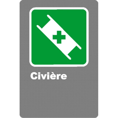 French CSA "Stretcher" sign in various sizes, shapes, materials & languages + optional features