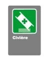 French CSA "Stretcher" sign in various sizes, shapes, materials & languages + optional features