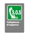French CSA "S.O.S. Emergency Phone" sign in various sizes, shapes, materials & languages + options