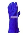 Welding blue leather glove, lined with Kevlar