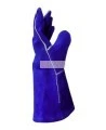 Welding blue leather glove, lined with Kevlar
