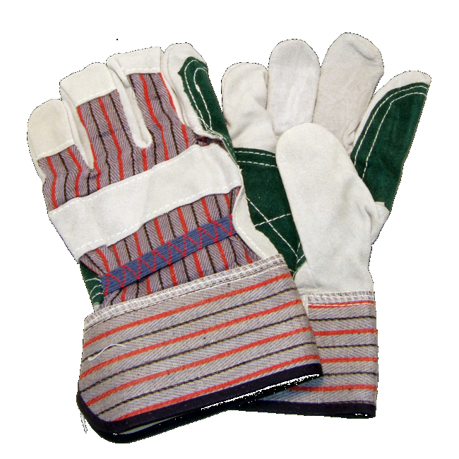 Gants paume de cuir fendu avec paume et index doublés Gants paume de cuir fendu avec paume et index doublés