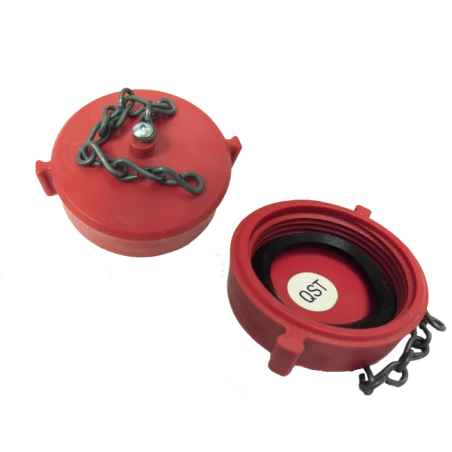 Interior thread plastic cap 2.5 inch with chain, threads adapted for the province of Quebec