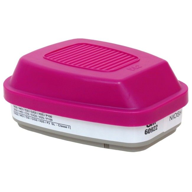 Cartouche combinée P100 de 3M pour gaz acides, compatible avec masque de protection respiratoire des séries 6000 & 7500