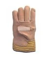 Lower cut leather gloves, open cuffs, for women