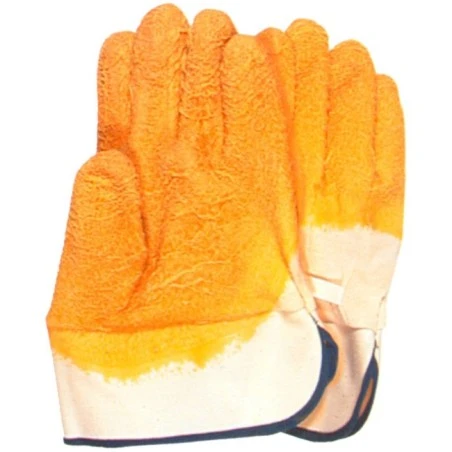 Cotton gloves with streaked coating