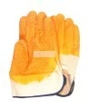 Cotton gloves with streaked coating