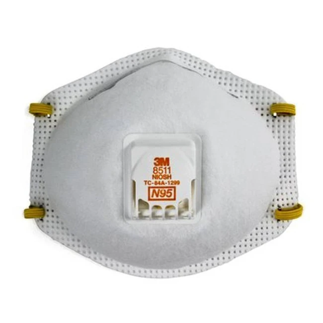 Masque de protection respiratoire 8511 avec valve de 3M, N95. Efficace contre les particules solides et liquides sans huile.