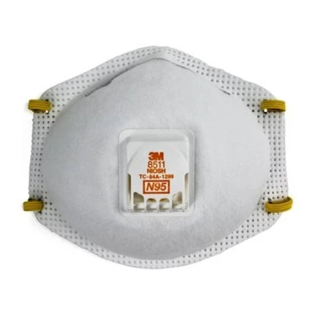 Masque de protection respiratoire 8511 avec valve de 3M, N95. Efficace contre les particules solides et liquides sans huile.