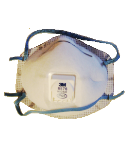 Masque de protection respiratoire P95 avec soupape de 3M. Protection contre les particules huileuses et les gaz acides.