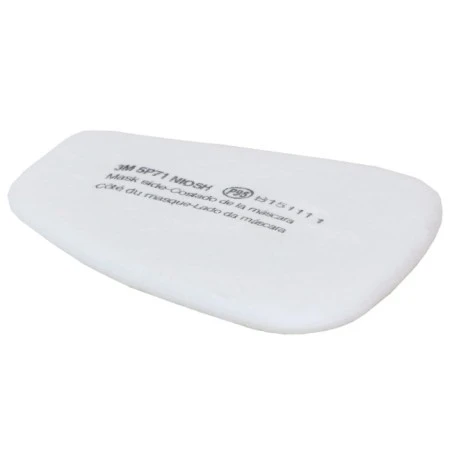 Filtre P95 fait pour le dispositif de retenu 501 de 3M qui se rattache à une cartouche série 6000. Vendu à la paire. 10/boite.
