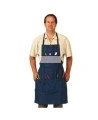 Tablier en coton bleu avec 3 poches  38" x 28"