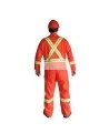 Orange coveralls with reflective band