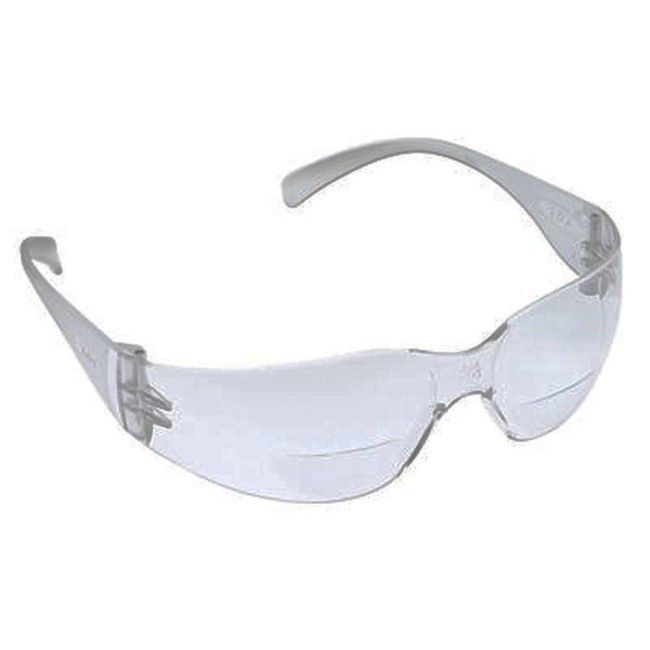 3M Virtua Max protective eyewear with anti-fog treated clear polycarbonate lenses and a  2,5 bifocal magnification strength.