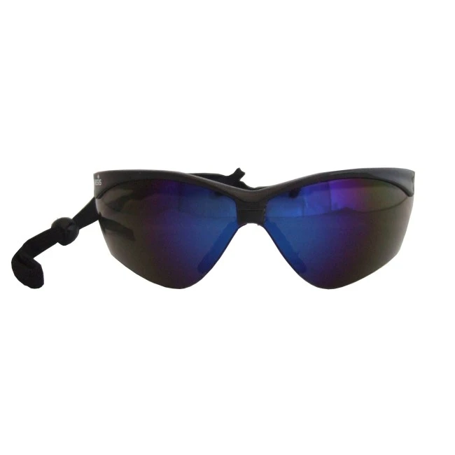 Lunette de sécurité Nemesis pour protection oculaire de Jackson Safety. Lentille miroir bleue antibuée pour travail extérieur