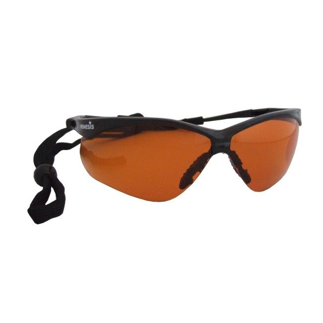 Lunette de sécurité Nemesis pour protection oculaire de Jackson Safety. Lentille cuivrée antibuée pour filtrer la lumière bleue Lunette de sécurité Nemesis pour protection oculaire de Jackson Safety. Lentille cuivrée antibuée pour filtrer la lumière bleue