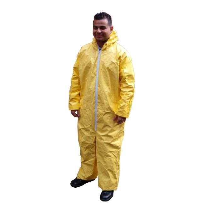 Lot De 12 Combinaisons De Protection Dupont Tychem 2000 QC - Taille 3XL Jaune - Avec Capuche - Référence QC127BYL3X001200