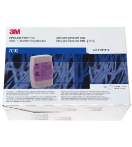 Filtre P100 pour masque de protection respiratoire de série 6000, 7000 & FF-400 de 3M. CSA & NIOSH. 12 unités (6 paires).